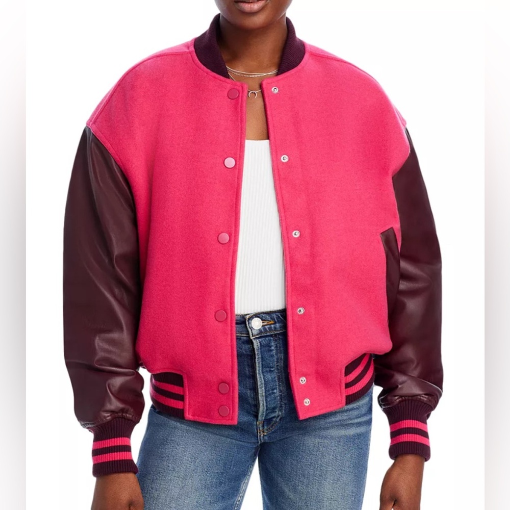 New*Good American Varsity Bomber Jacket~ XLARGE ~ in potion love colors